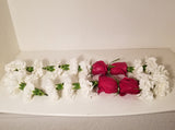Red Roses & White Carnations Lei