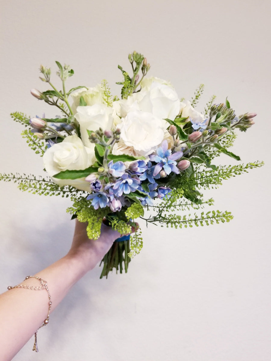 homecoming bouquet for blue dress Hints of Blue Bouquet