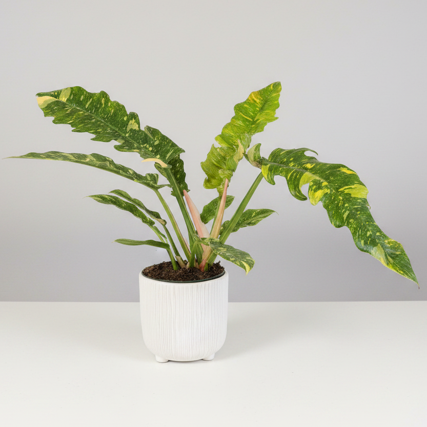 6" Pot Philodendron Ring of Fire Variegated Plant