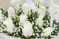 36 White Roses Flower Baskets