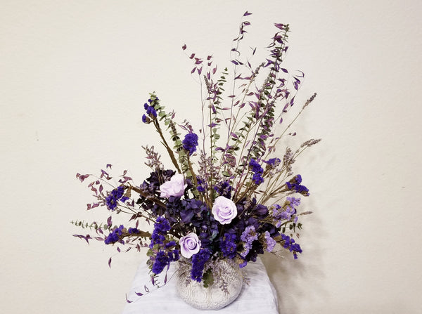 Violet Fields – Preserved & Dried Flowers Arrangement