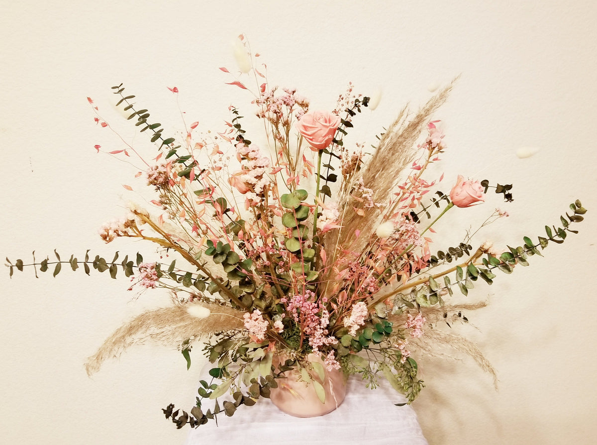 Pink Dried Flower Arrangement — Walden Floral