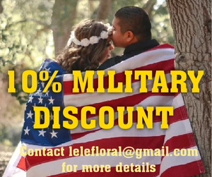 10% Military Discount for all wedding flowers packages