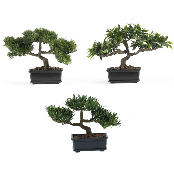 12" Bonsai Silk Plant Collection (Set Of 3)