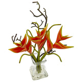 Heliconia In Glass Vase