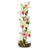 20’’ Cattleya Orchid Artificial Floral Arrangement In Cylinder Vase