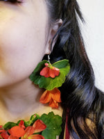 Wearable Flowers - hoop earrings and neckelect