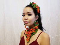 Wearable Flowers - floral headpiece, earrings and necklace 