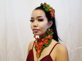 Wearable Flowers - floral headpiece, earrings and necklace 