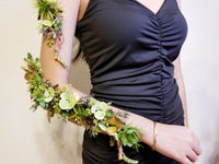 Wearable Flowers – Succulents cascading floral tattoo that would wrap over her shoulder.