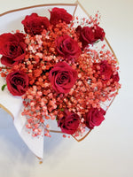 Dozen Red Roses & Red Baby’s Breath Bouquet