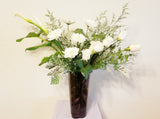 White Whisper - Large Arrangement in a Glass Vase Designed by Debi Lilly