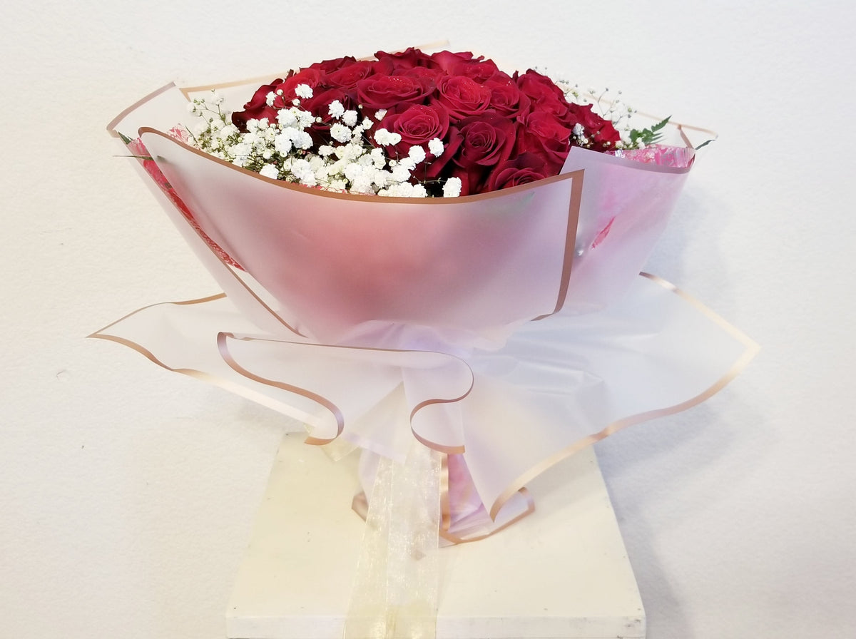 30 Red Roses Bouquet – LeLe Floral