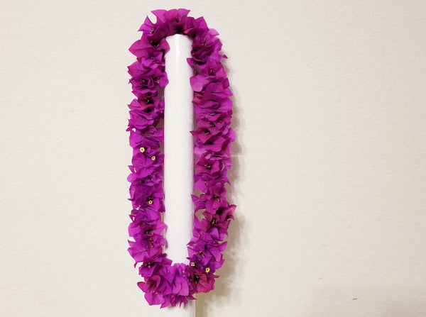 Double Fuchsia Bougainvillea Lei & Grad Bear