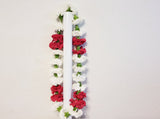 Red and White Carnations Lei