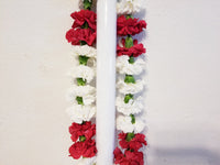 Red & White Carnations Lei