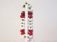 Red and White Carnations Lei