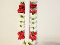 Red and White Carnations Lei