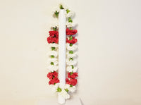 Red & White Carnations Lei