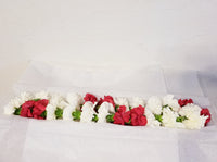 Red and White Carnations Lei
