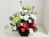 Christmas Seasonal Arrangement in Preserved Moss Basket