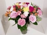 Dozen Roses and Mix Seasonal Flowers Arrangement