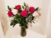 Appreciation & Love - Dozen Long Stem Roses in Clear Vase