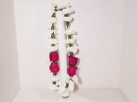 Red Roses & White Carnations Lei