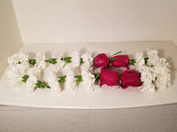Red Roses & White Carnations Lei