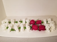 Red Roses & White Carnations Lei