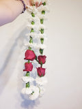 Red Roses & White Carnations Lei