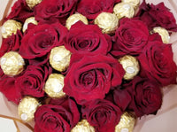 Sweet 16th Bouquet of fragrant 16 red Roses and 16 Ferrero Rocher Fine Hazelnut Chocolates