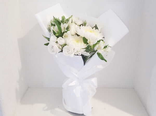 All White Sympathy Bouquet