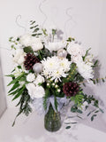 Silver and White Winter Arrangement