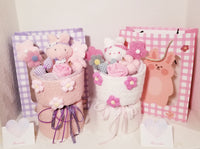 Pink & White Rabbit Cartoon Doll Plush Bouquet