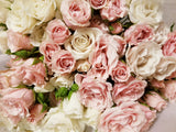 Large Pink and White Spray Roses Bouquet - Express gratitude and love with pink and white spray roses. 