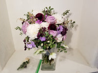 Full Frame Pressed Wedding Bouquet and Boutonniere in Shadow Box