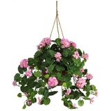 Geranium Hanging Basket Silk Plant