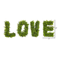 “LOVE” Boxwood Artificial Wall Decoration (Indoor/Outdoor)