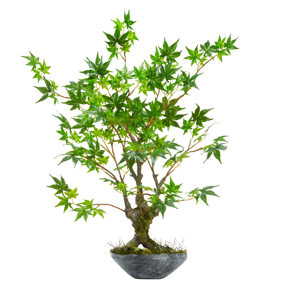 30” Maple Bonsai Artificial Tree In Planter