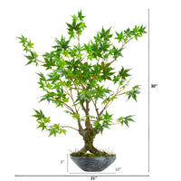 30” Maple Bonsai Artificial Tree In Planter