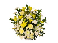 Always Comforting Thoughts - Lilies, white carnation arrangement