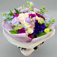Blue Lavender Purple cream bouquet