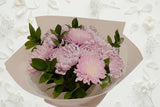 Blushing Affection: Pink or Lavender Chrysanthemum Bouquet Bouquet