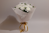 Blushing Affection: white Chrysanthemum Bouquet