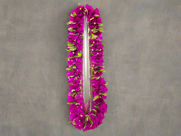 Double Bougainvillea and Lemon Leaves Lei