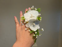 Fresh White Orchid ring with Pearls