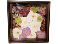 Full Frame Pressed Wedding Bouquet and Boutonniere in Shadow Box