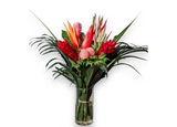 Lua Fuego Pink - Tropical Glass Vase Arrangement: A Paradise Found