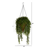 45” Gleditsia Artificial Plant In Hanging Cone Basket UV Resistant (Indoor/Outdoor)